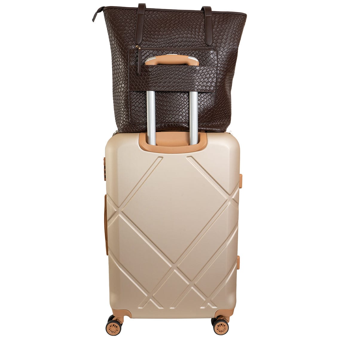 Ellen Tracy 18 Inch Woven Large Travel Workbook Tote Bag