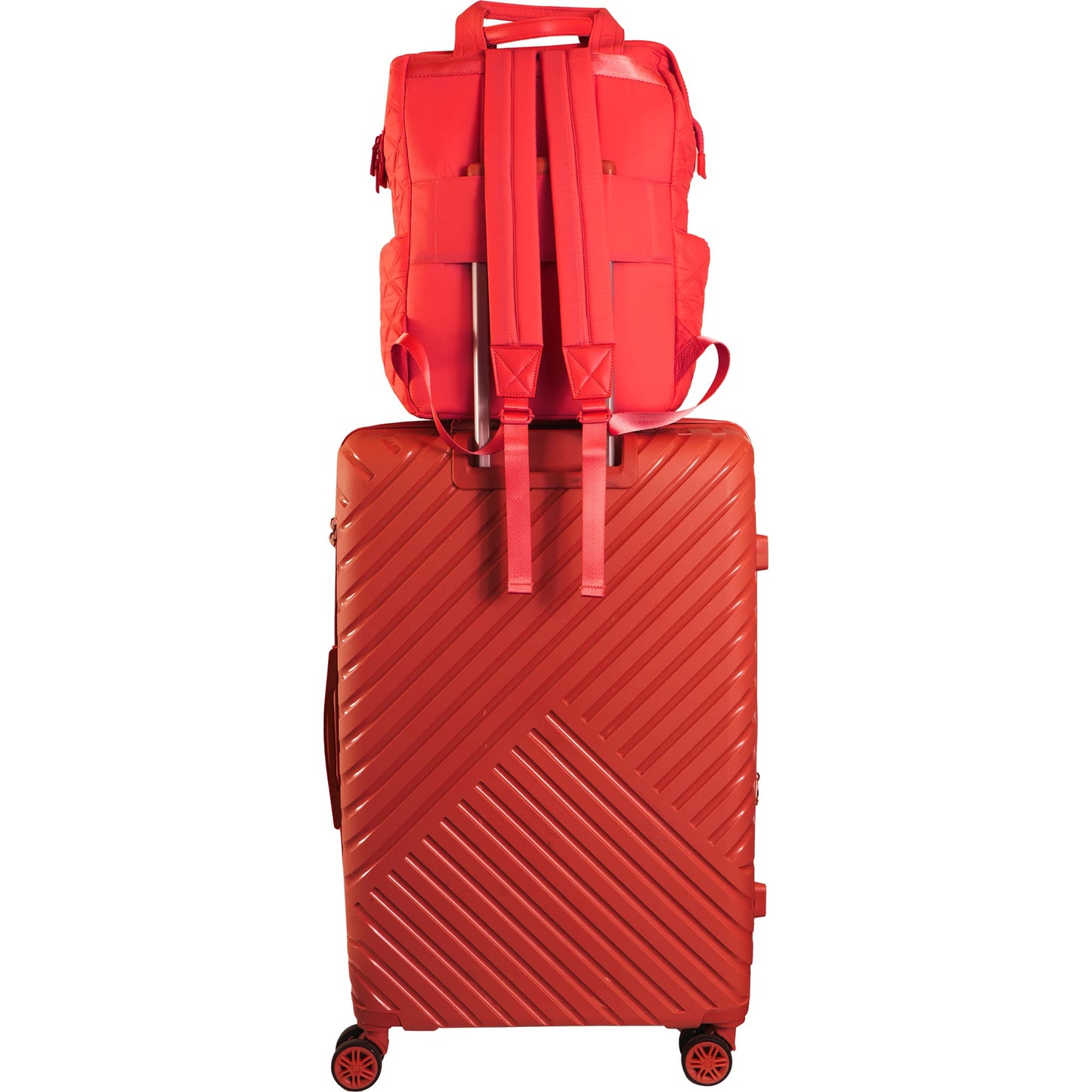 Joan & David Diamond Quilted Puffer Nylon Square Laptop Backpack