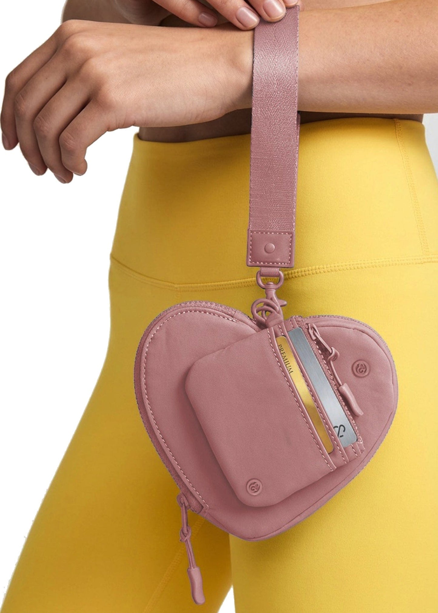Joan & David The Hold-All Sport Nylon 3 Piece Set Heart Zip Pouch, Card Case & Lanyard Key Chain