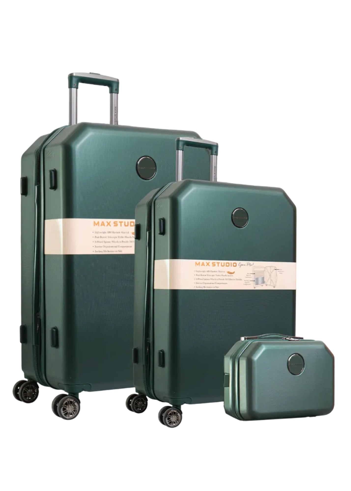 Max Studio ABS Hard Sided 3-Piece The Hexagon Luggage Set