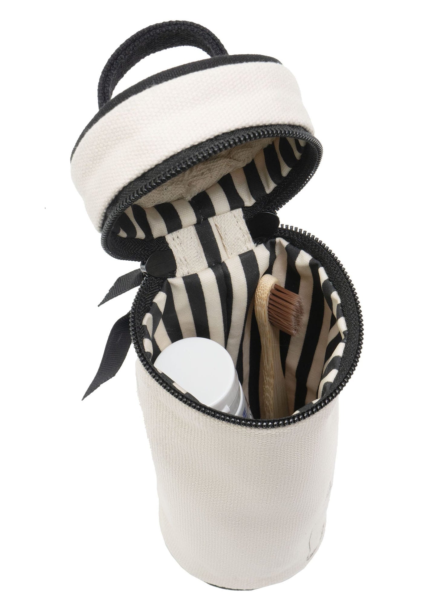 La L'Amour 16oz Cotton Canvas Top Handle Cylinder Toothbrush Case