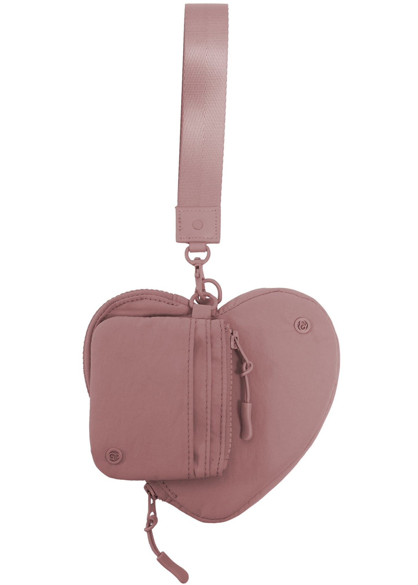 Joan & David The Hold-All Sport Nylon 3 Piece Set Heart Zip Pouch, Card Case & Lanyard Key Chain