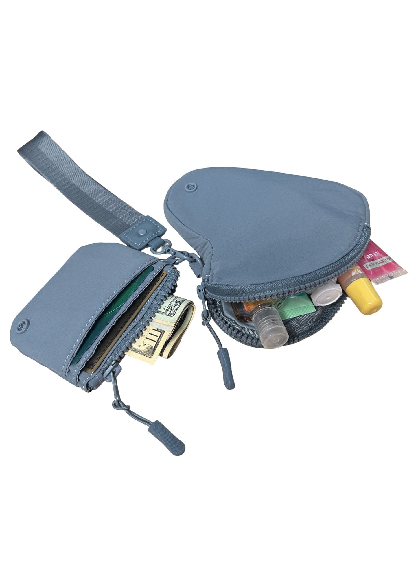 Joan & David The Hold-All Sport Nylon 3 Piece Set Heart Zip Pouch, Card Case & Lanyard Key Chain