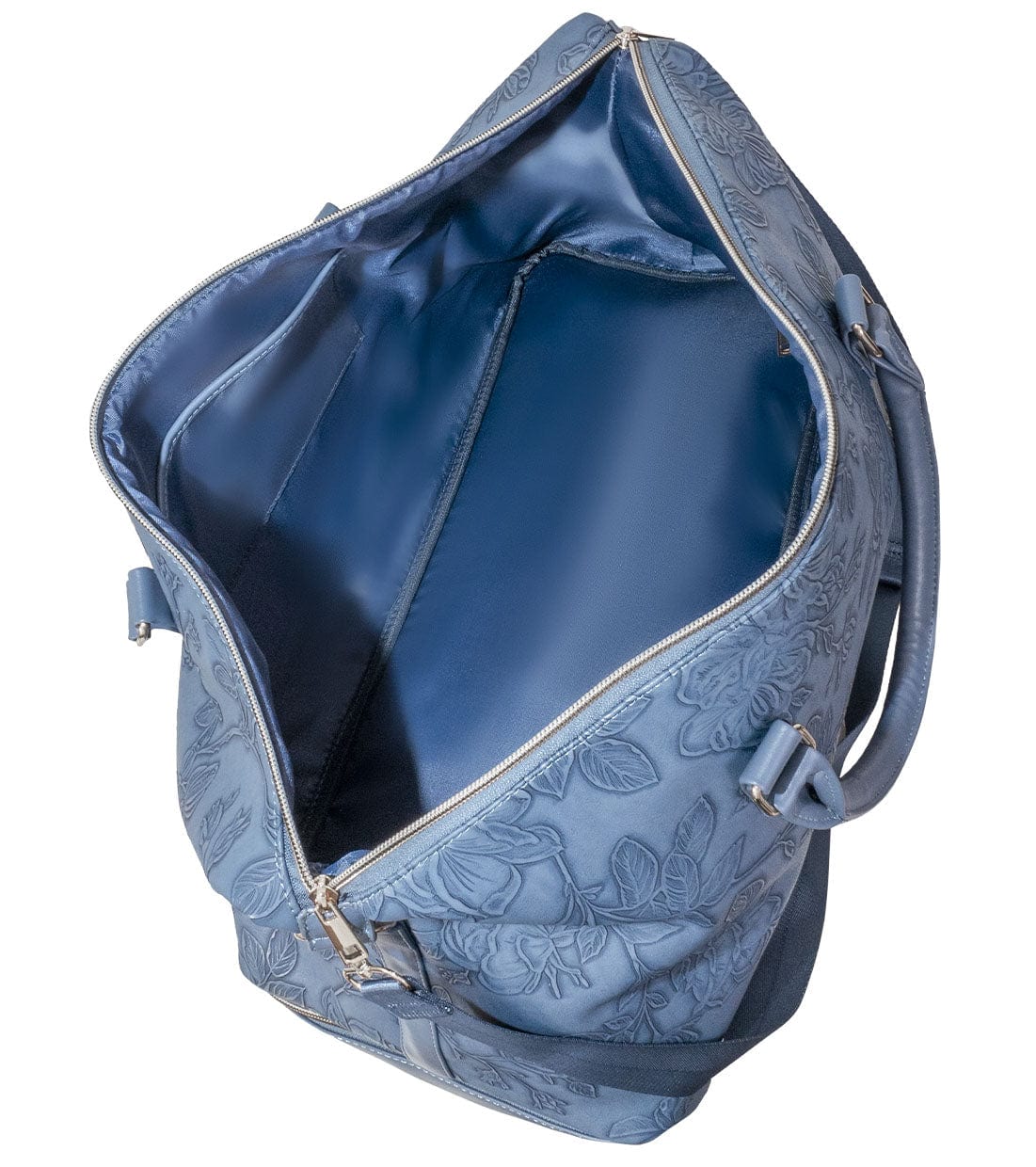 Ellen Tracy 20 Inch Floral Embossed Faux Leather Drop Bottom Duffel