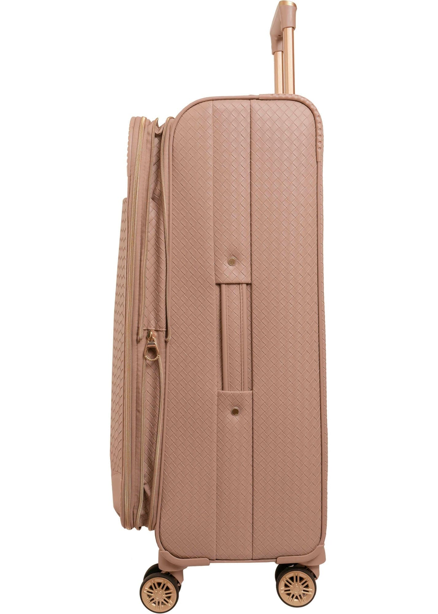 Ellen Tracy 3 PC Soft Sided Woven Faux Leather Luggage Set – 21", 29", 32" Expandable 8-Wheel Spinners