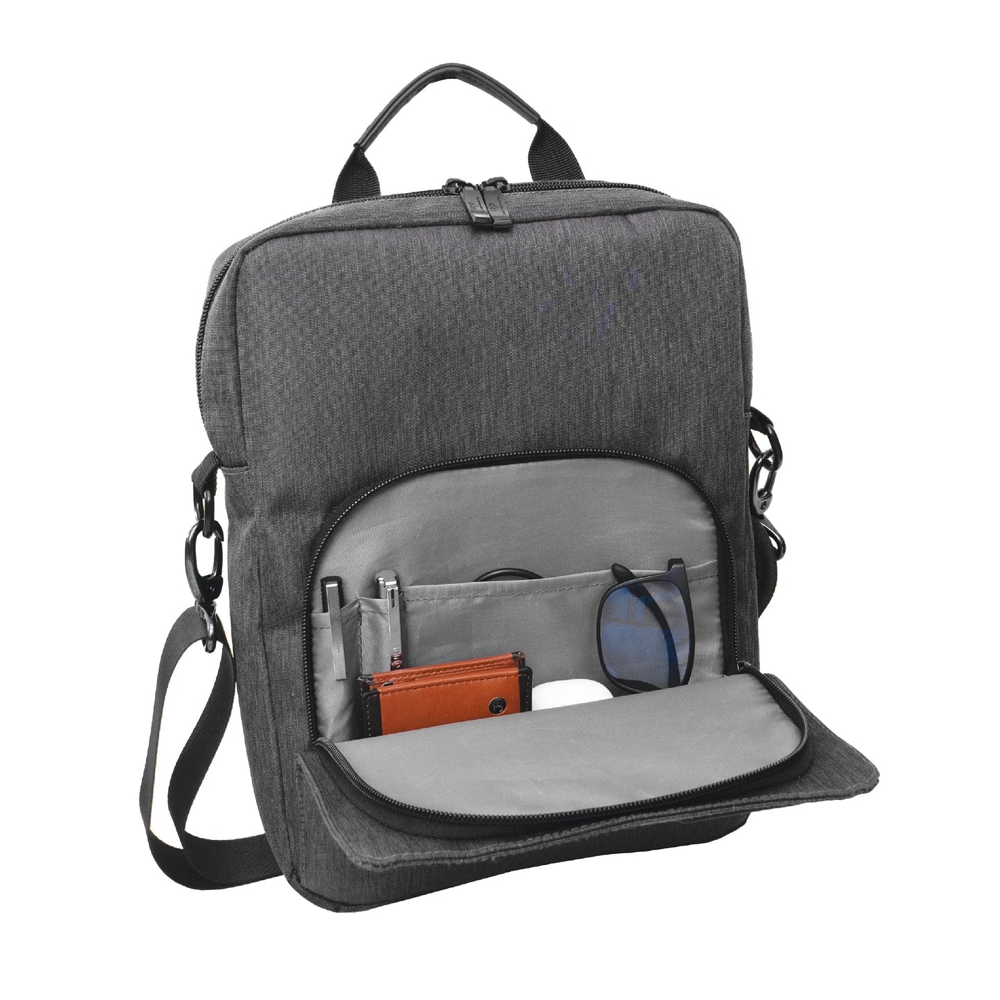 Jack Abrahams The Messenger 12-In Twill Messenger Bag with Tablet Sleeve