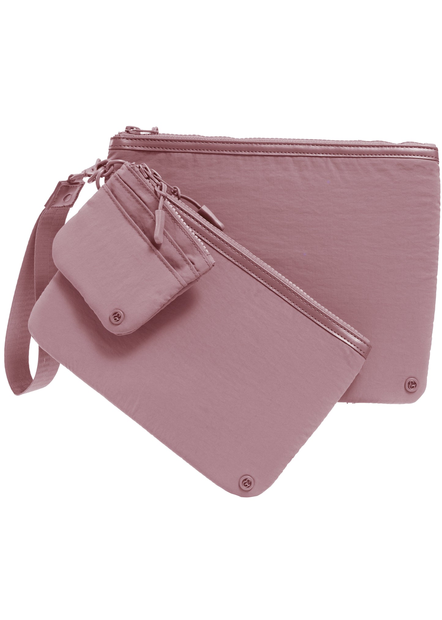 Joan & David The Hold-All Sport Nylon 4 Piece Set Wristlet Pouches, Card Case, Keychain Lanyard 4 Piece Set
