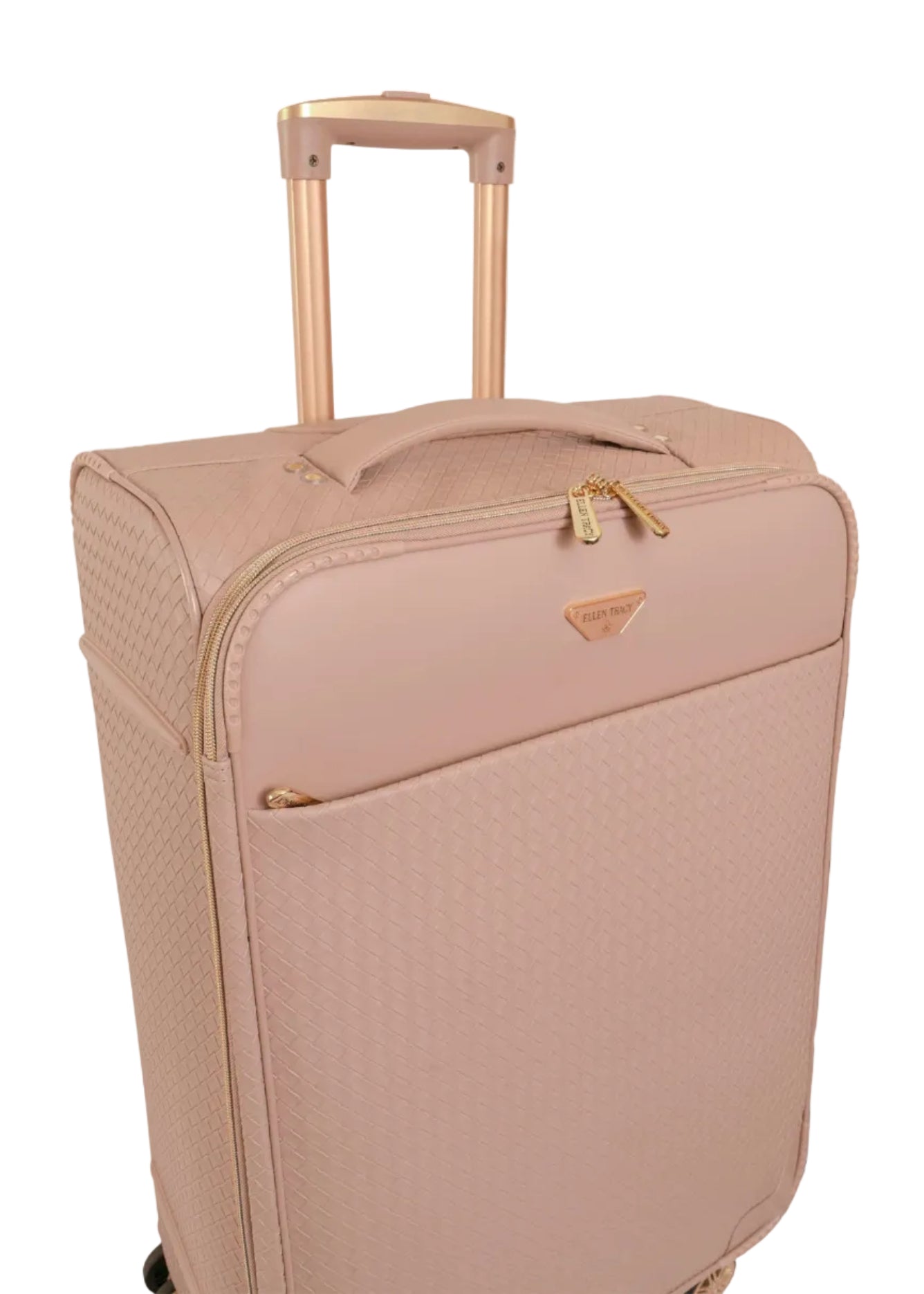 Ellen Tracy 3 PC Soft Sided Woven Faux Leather Luggage Set – 21", 29", 32" Expandable 8-Wheel Spinners