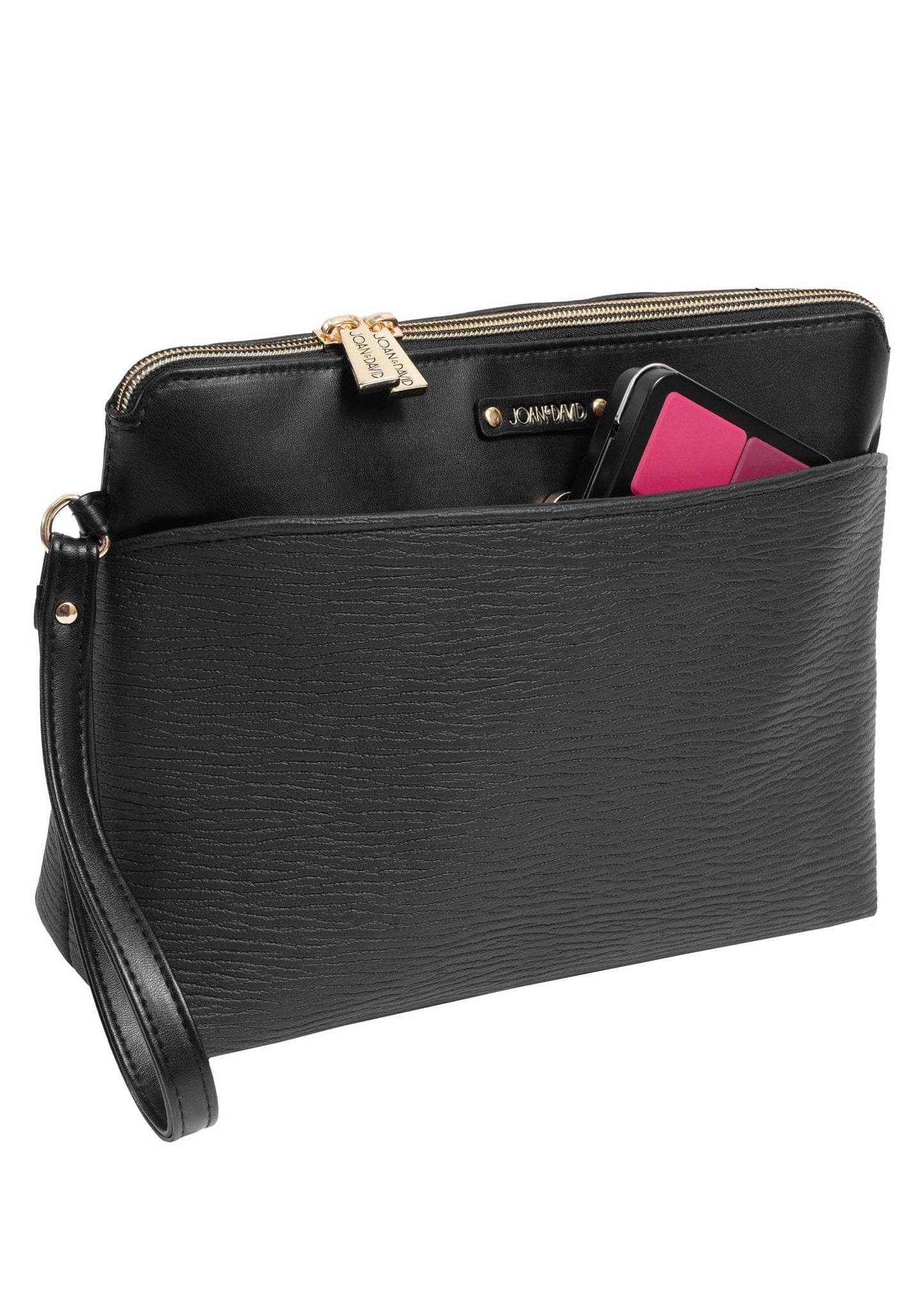 Joan & David Top Zip Wristlet Cosmetic Case