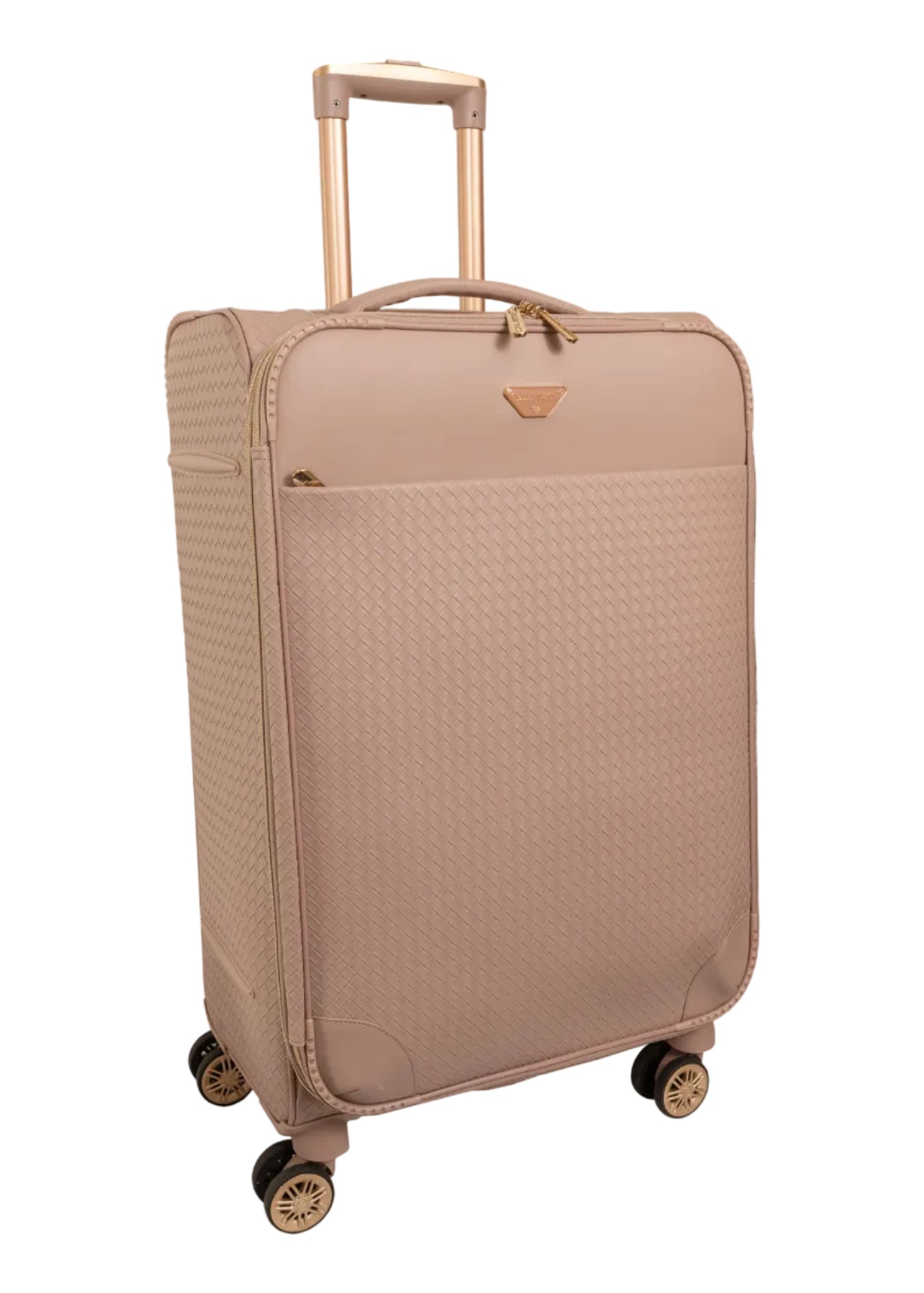 Ellen Tracy 3 PC Soft Sided Woven Faux Leather Luggage Set – 21", 29", 32" Expandable 8-Wheel Spinners