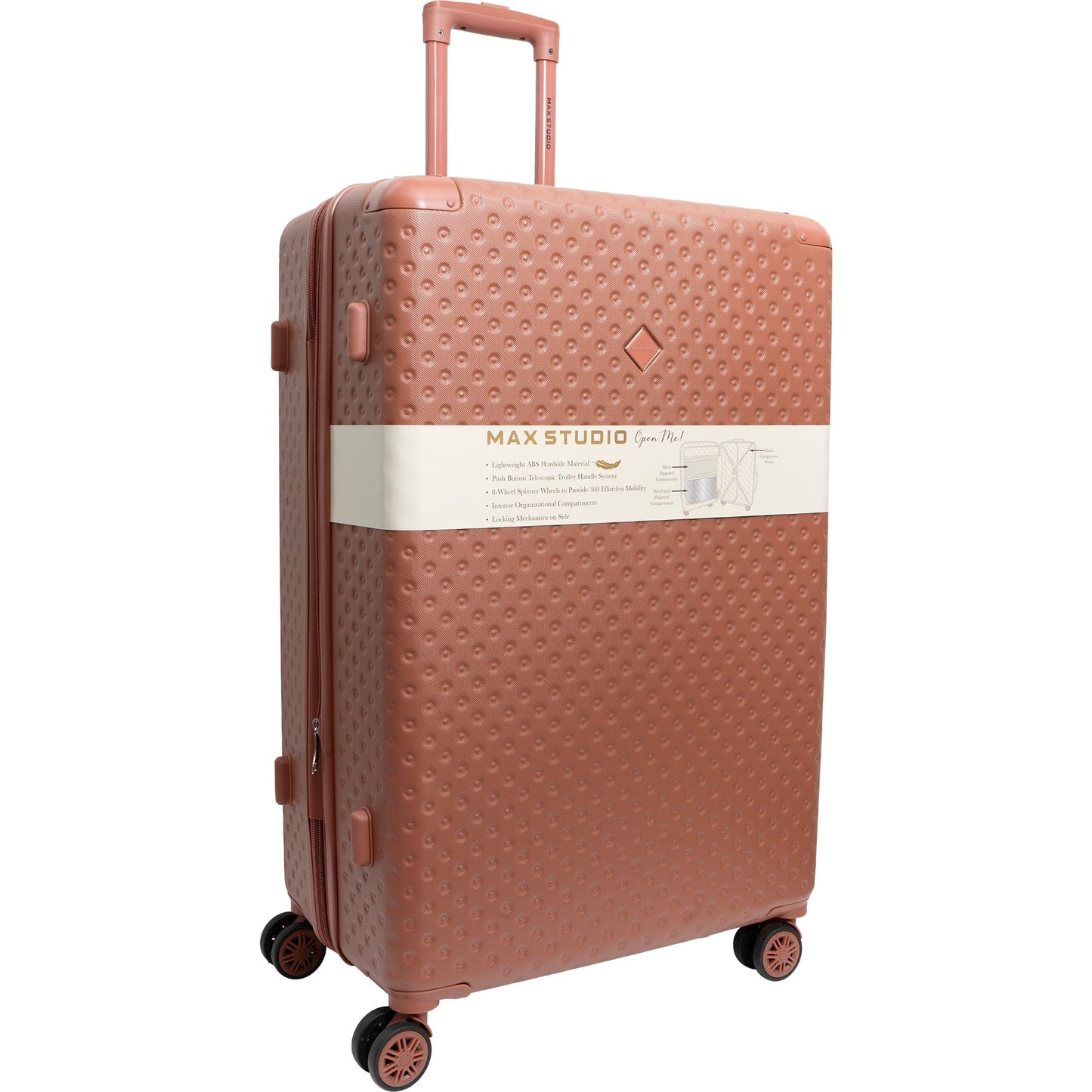 Max Studio Tonal Tufted ABS 2-Piece Hard-Sided Luggage Set