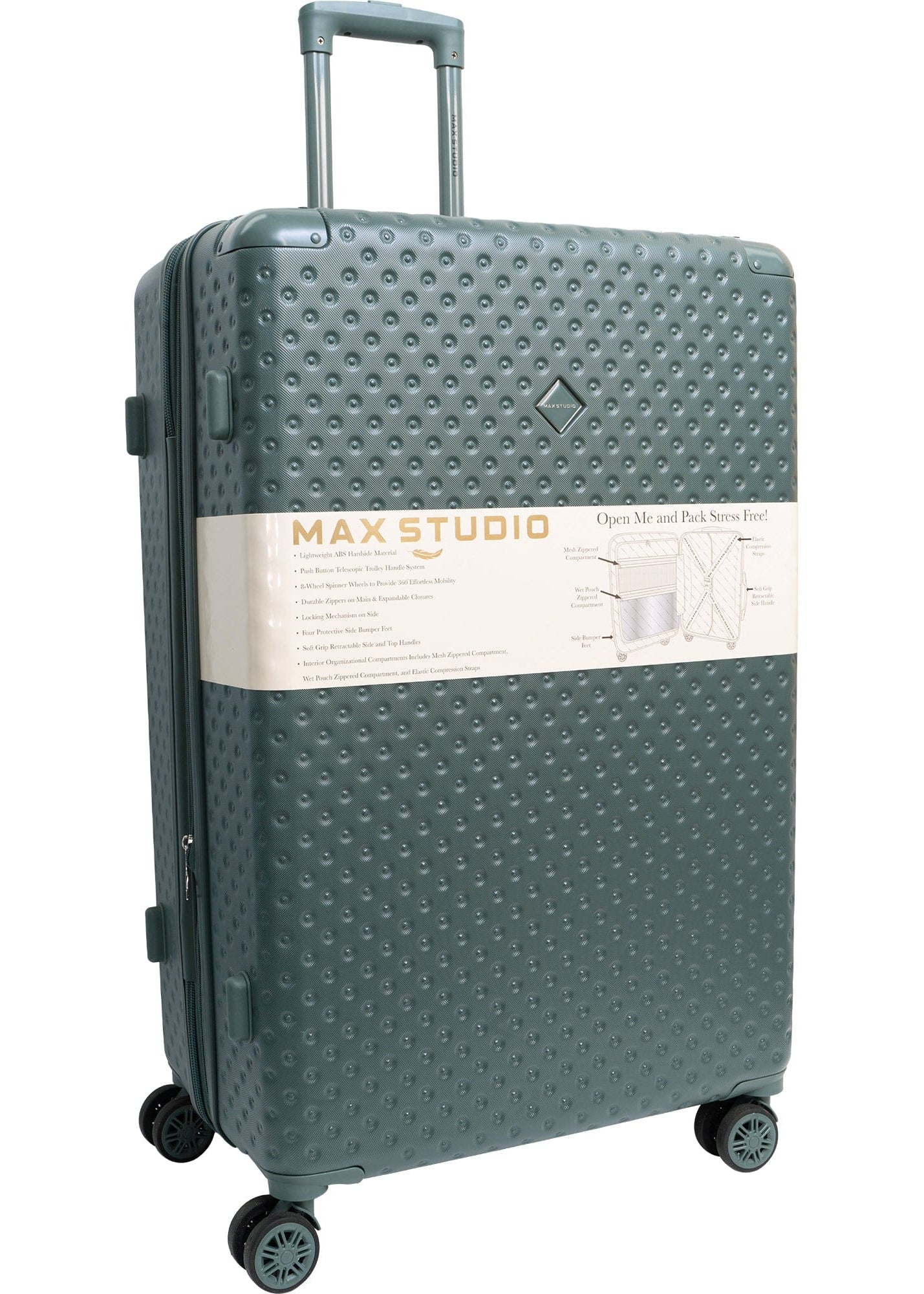 Max Studio Tonal Tufted ABS 2-Piece Hard-Sided Luggage Set