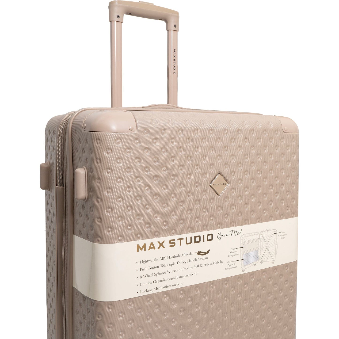 Max Studio Tonal Tufted ABS 2-Piece Hard-Sided Luggage Set