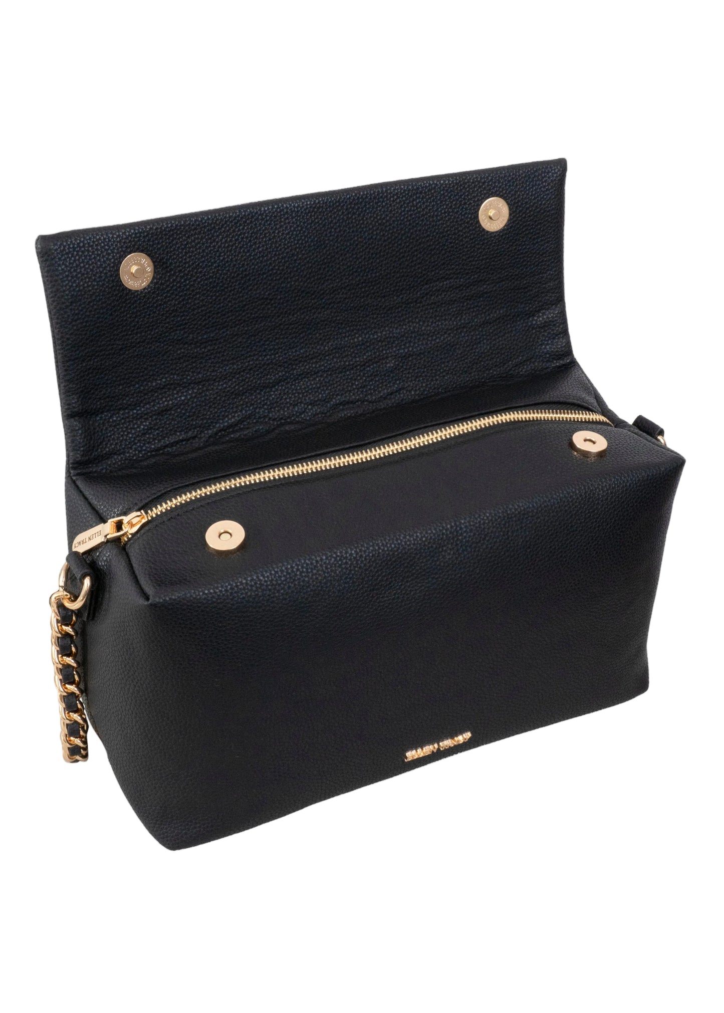 Ellen Tracy Pebble Grain Chain Top Flap Crossbody