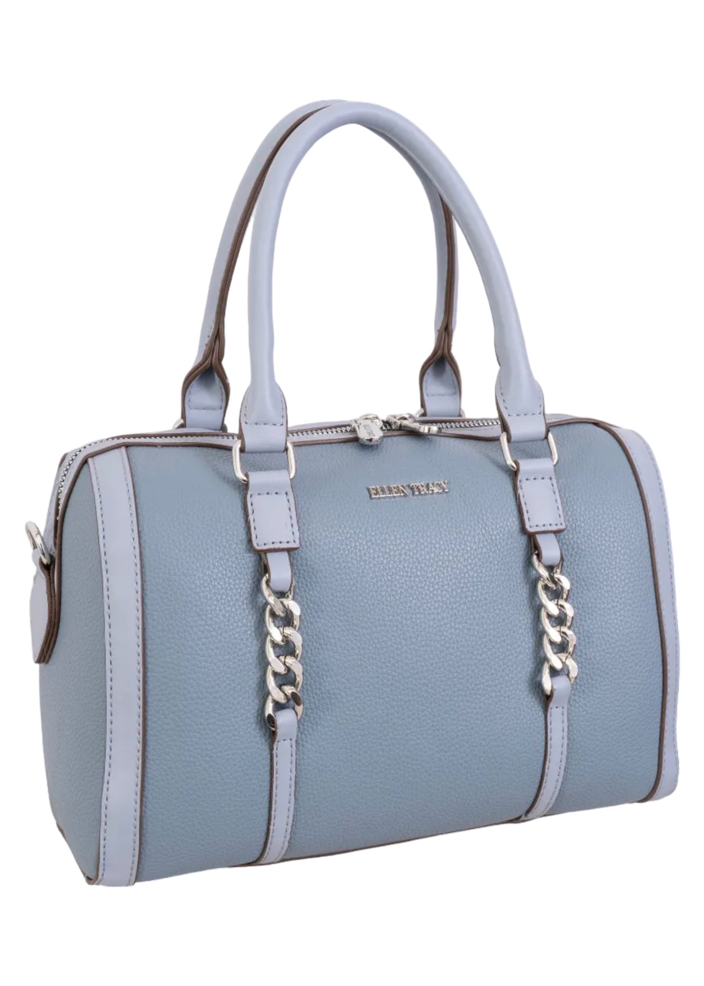 Ellen Tracy Pebble Grain Chain Barrel Crossbody