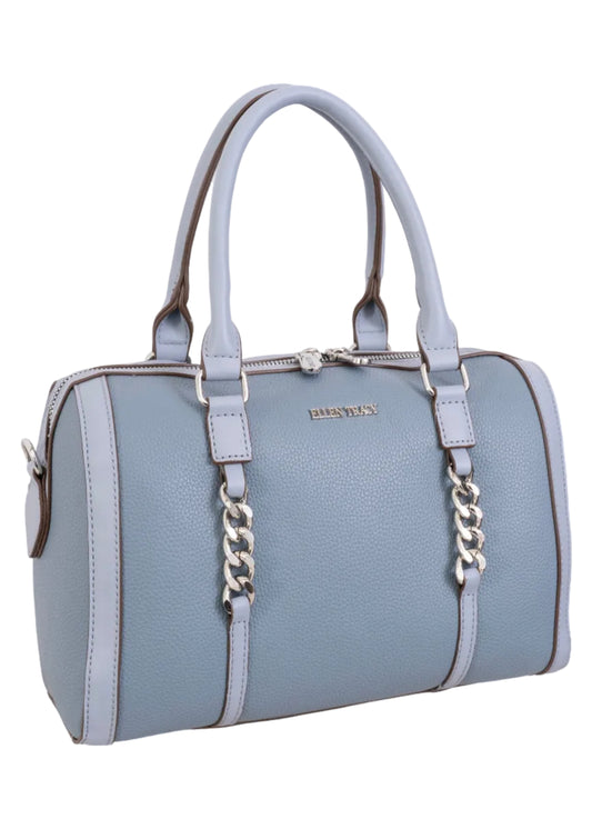 Ellen Tracy Pebble Grain Chain Barrel Crossbody