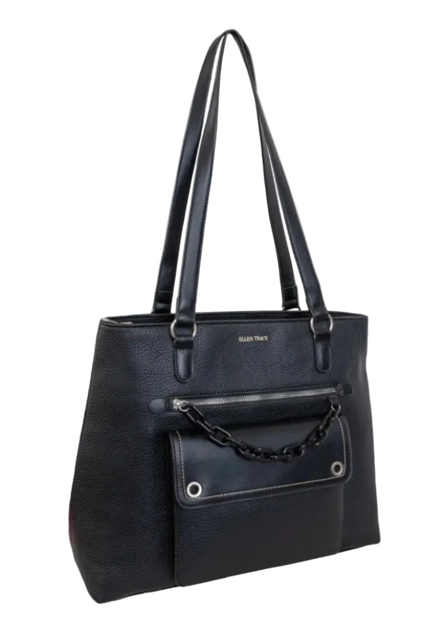 Ellen Tracy Resin Chain Laptop Workbook Tote