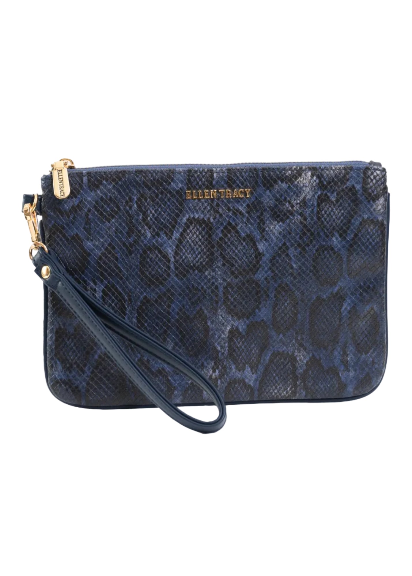 Ellen Tracy Python Faux Leather Print Wristlet