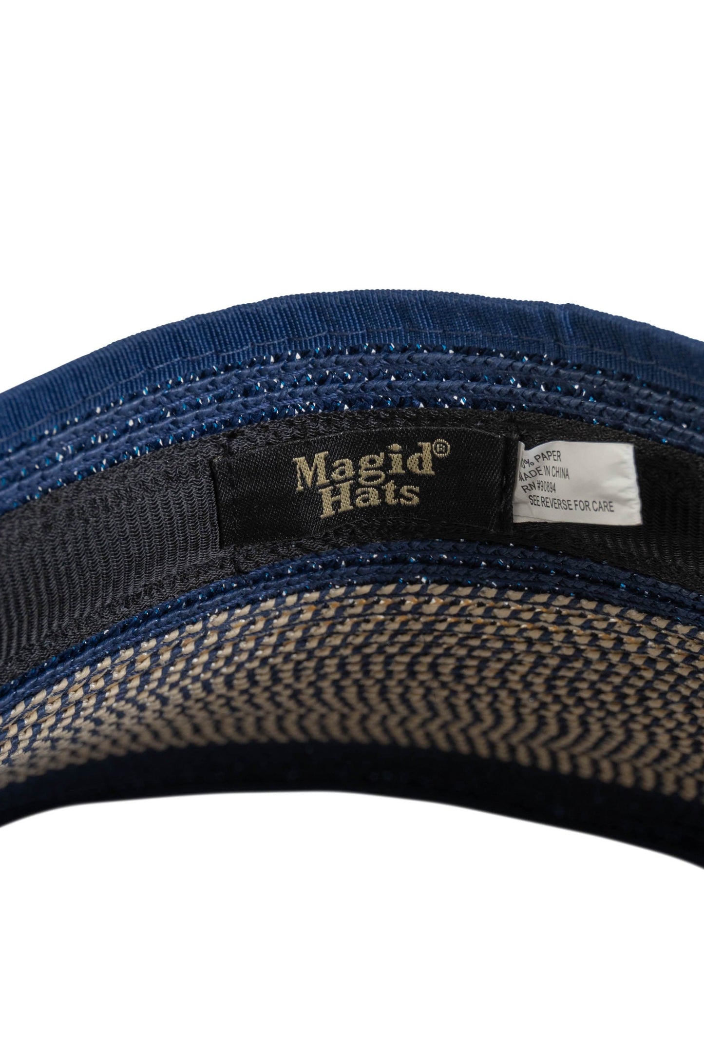 Magid Straw Two Tone Color Block Roll Up Visor