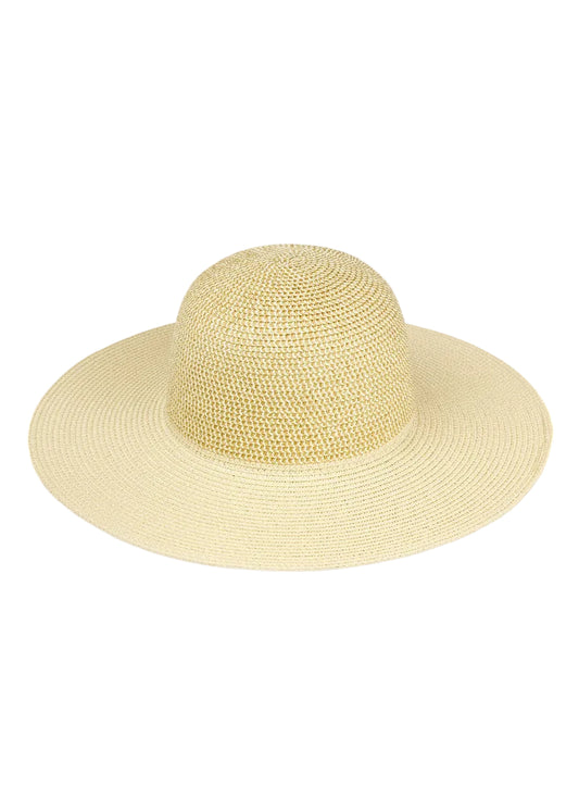 Magid Two Tone Metallic Straw Floppy Hat