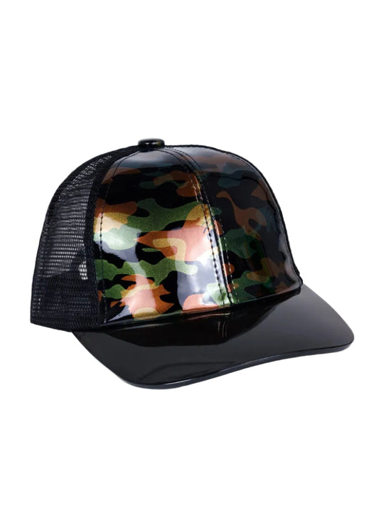 Magid Patent Camo Print Acrylic Brim Baseball Cap