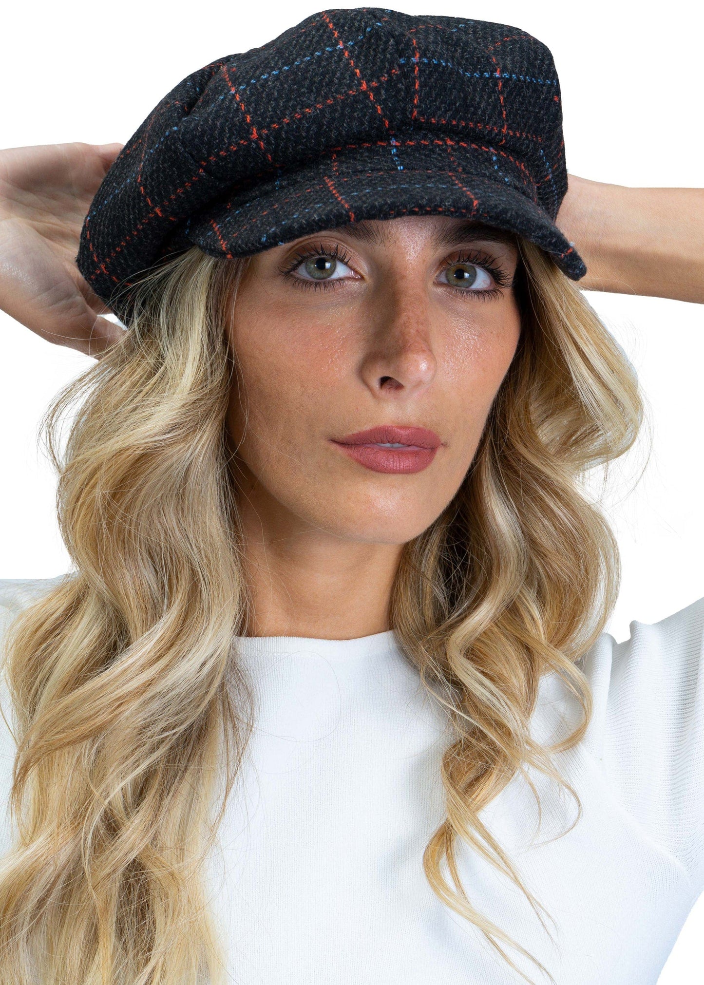 Magid Line Check Pattern Newsboy Cabby Cap