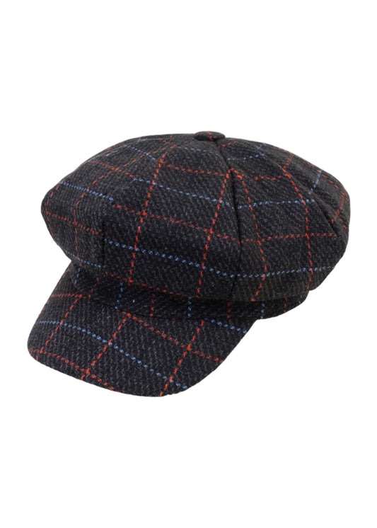 Magid Line Check Pattern Newsboy Cabby Cap