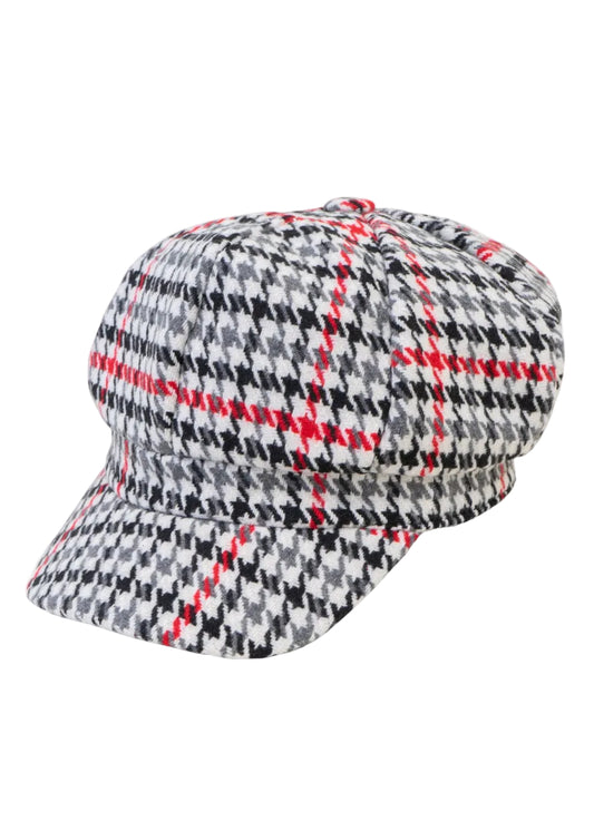 Magid Houndstooth Pattern Newsboy Cabby Cap