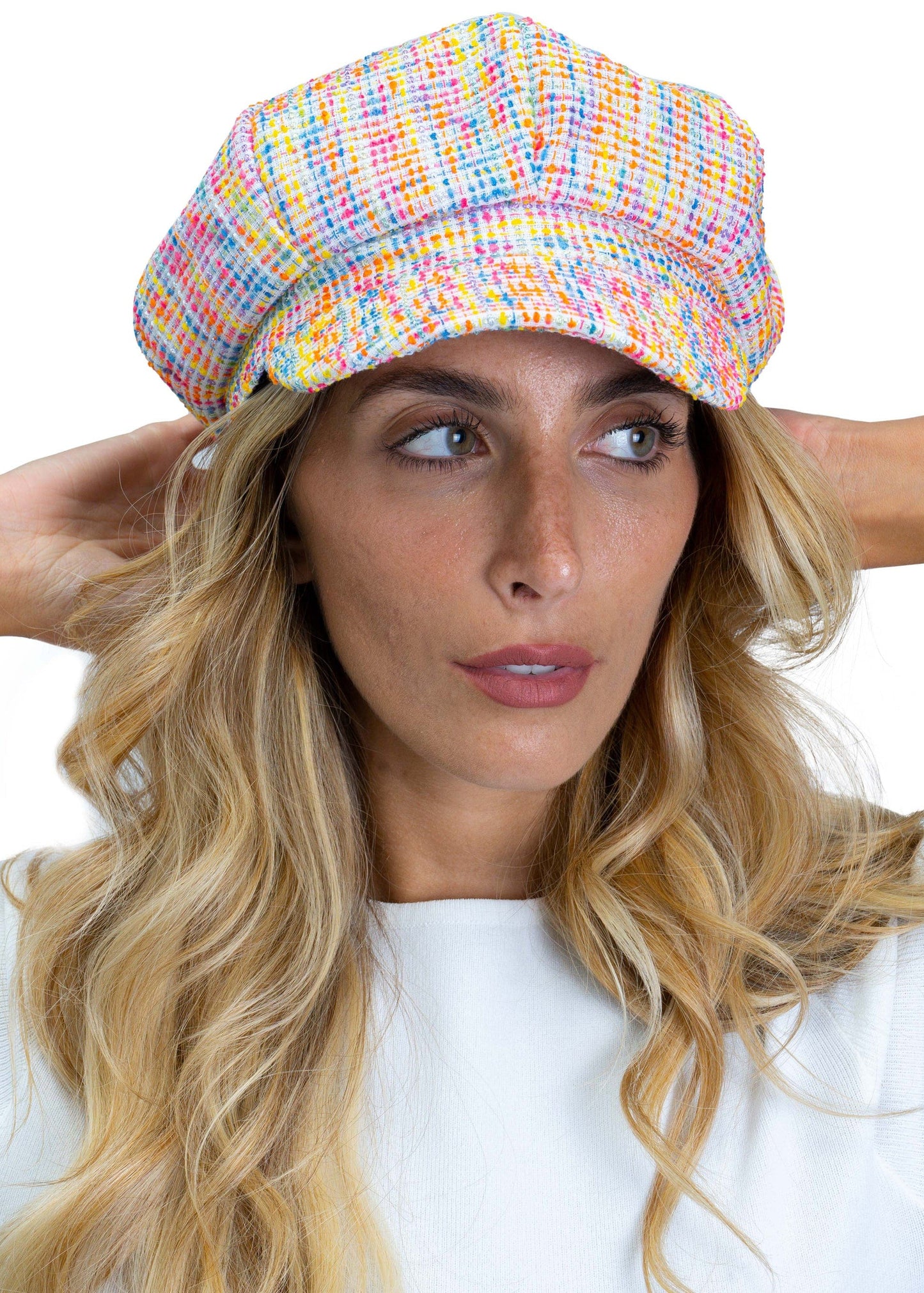 Magid Multi Color Tweed Newsboy Cabby Cap