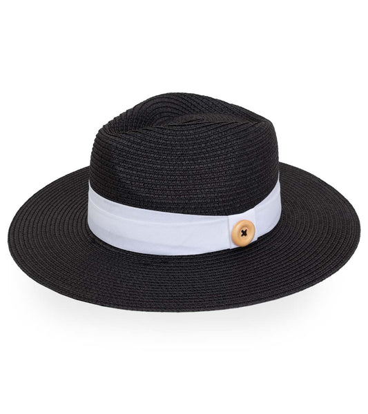 Magid Straw Button Ribbon Panama Hat
