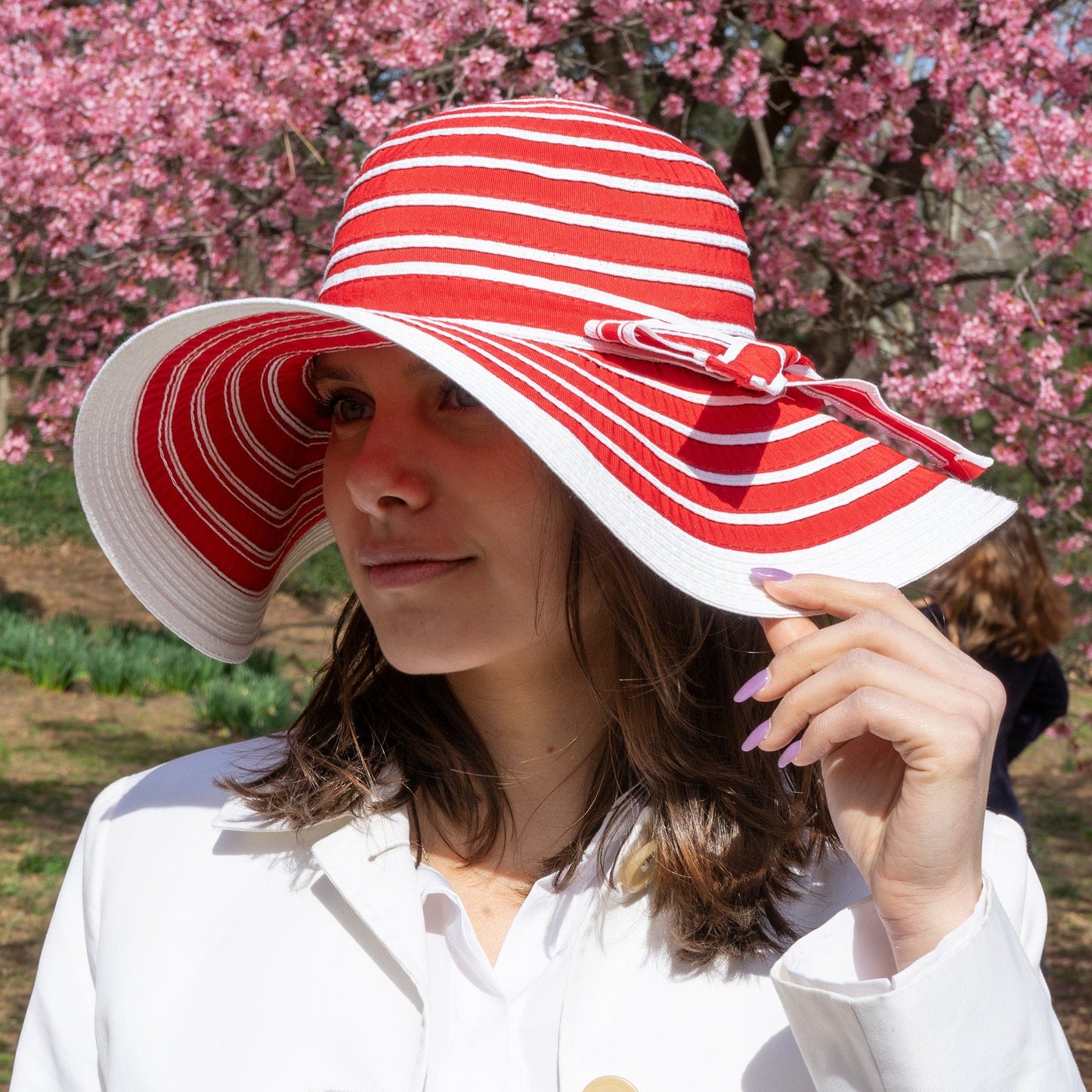 Magid Striped Cotton Foldable Floppy Hat