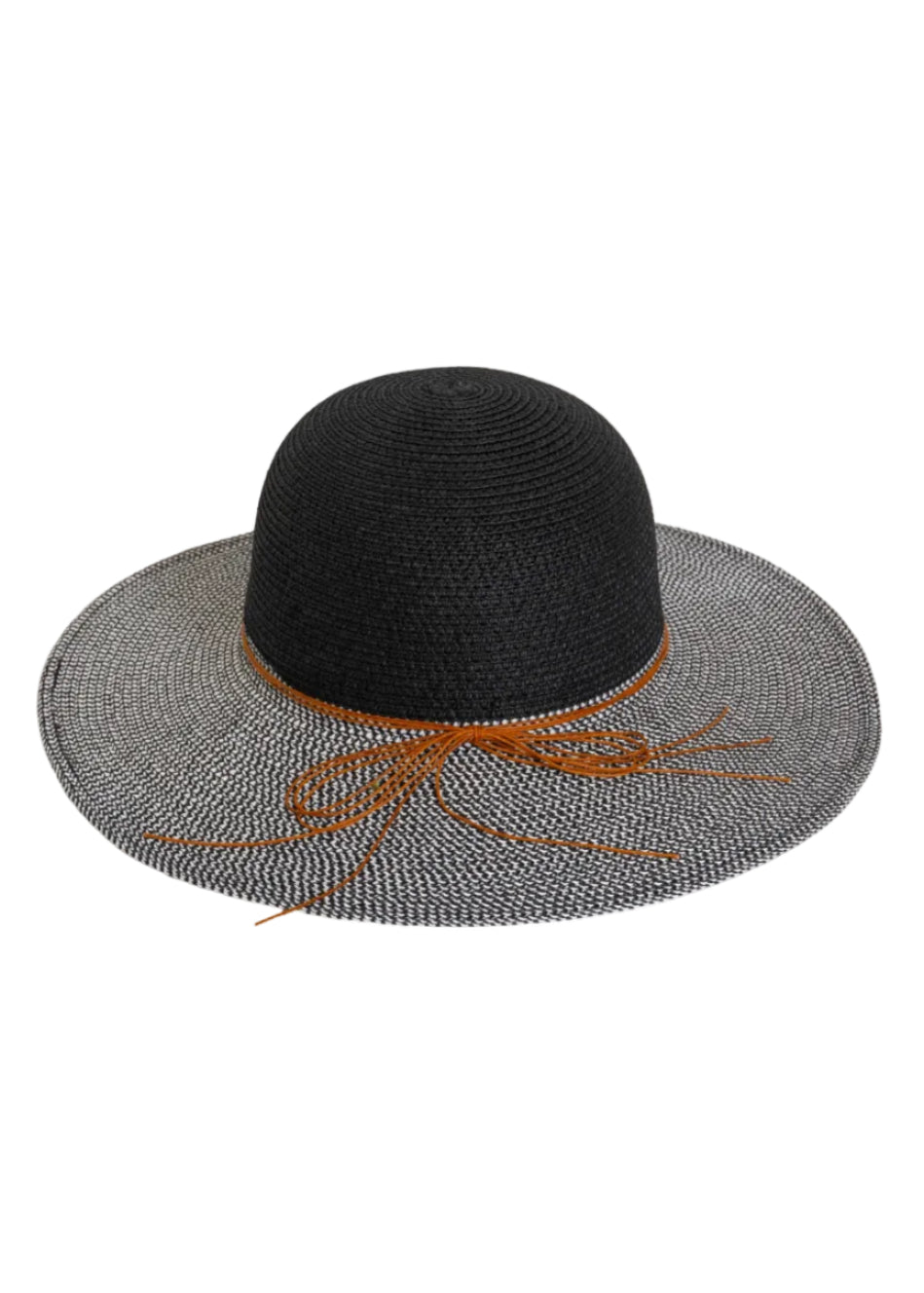 Magid Beaded Crown Two Tone Straw Floppy Hat