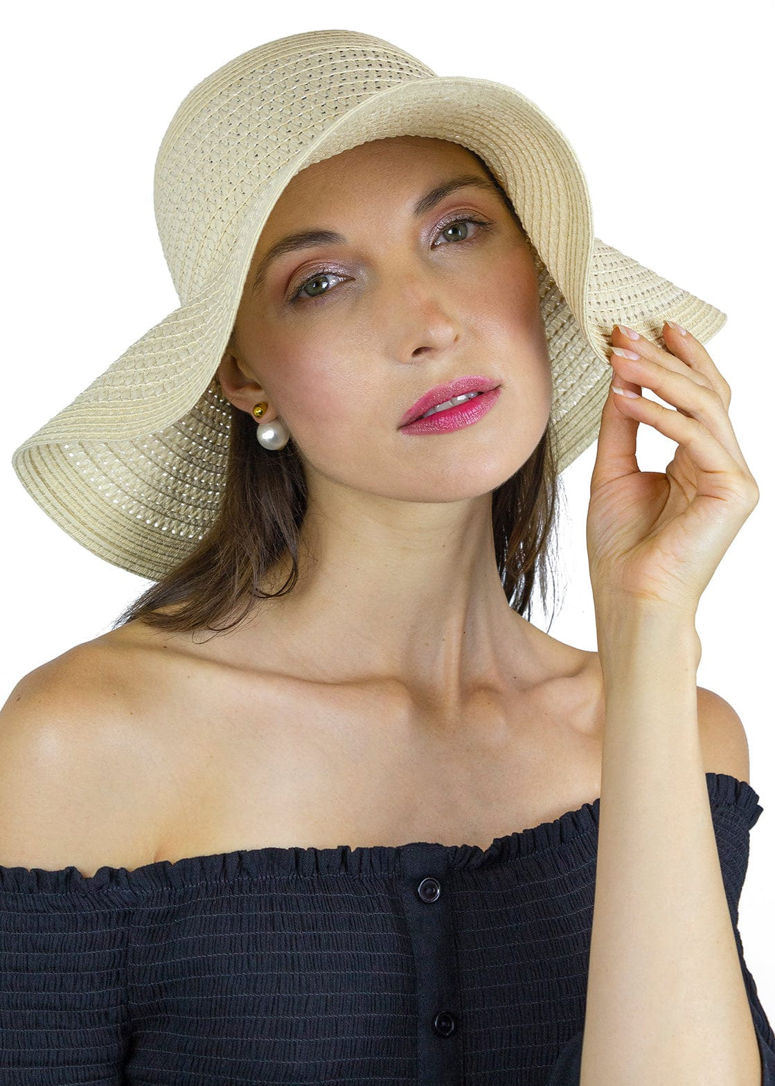 Magid Perforated Braided Straw Floppy Hat