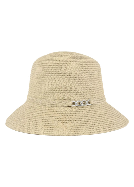 Magid Chain Accent Straw Bucket Hat