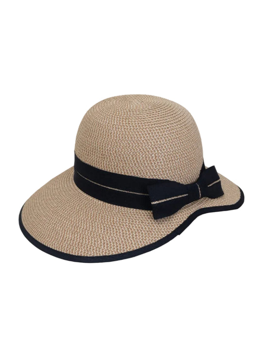 Magid Bow Two Tone Straw Bucket Hat