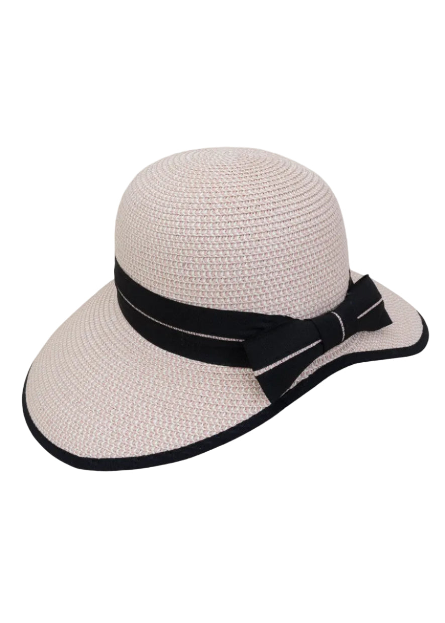 Magid Bow Two Tone Straw Bucket Hat