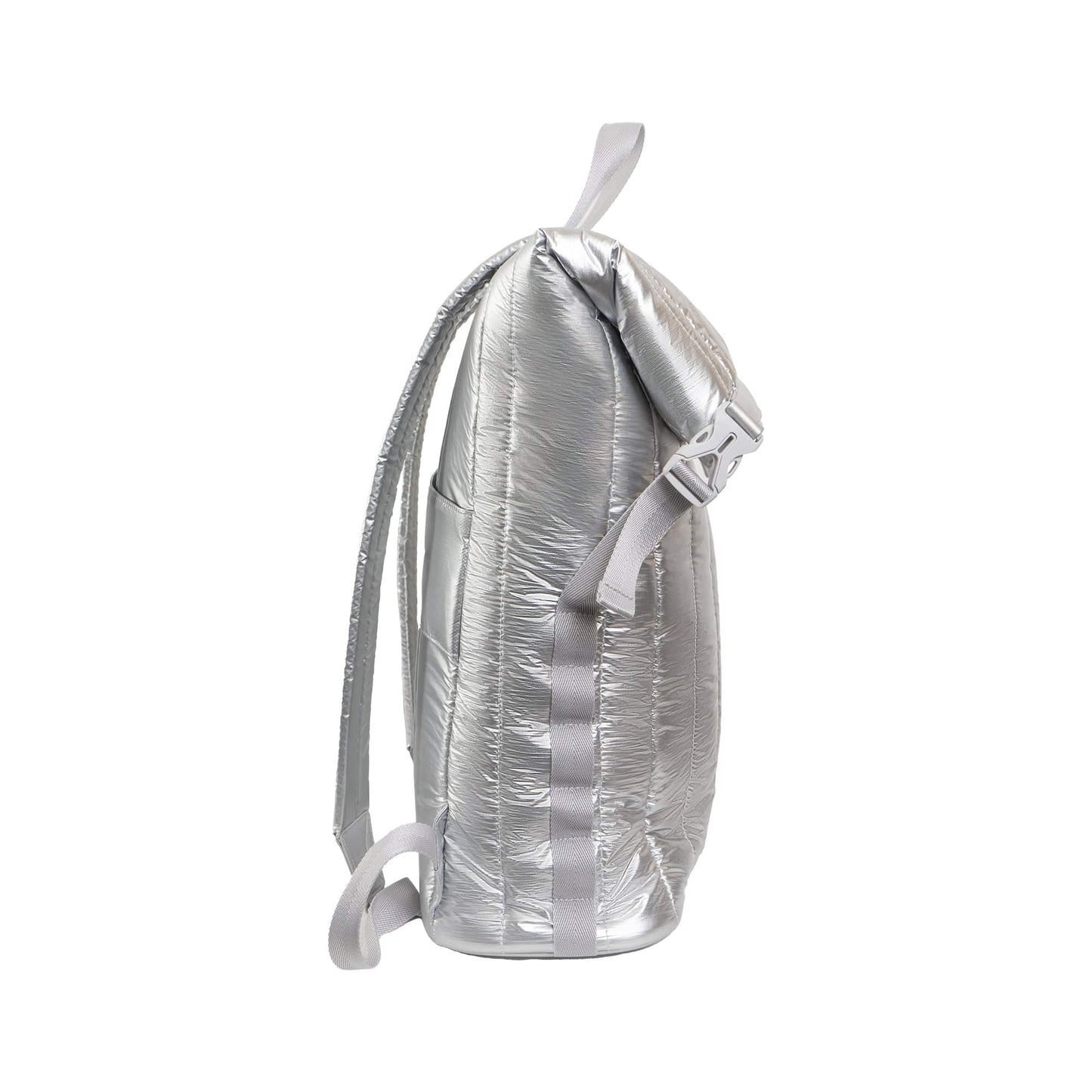 Joan & David Tubular Quilted Metallic Puffer Nylon 18-Inch Workbook Backpack