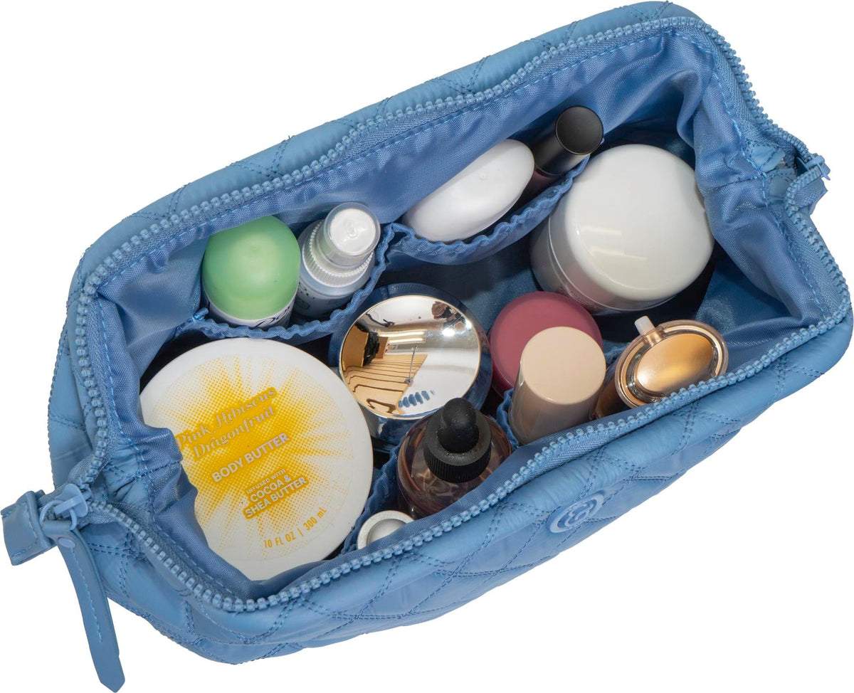 Joan & David Diamond Quilted Puffer Sport Nylon Cosmetic Bag