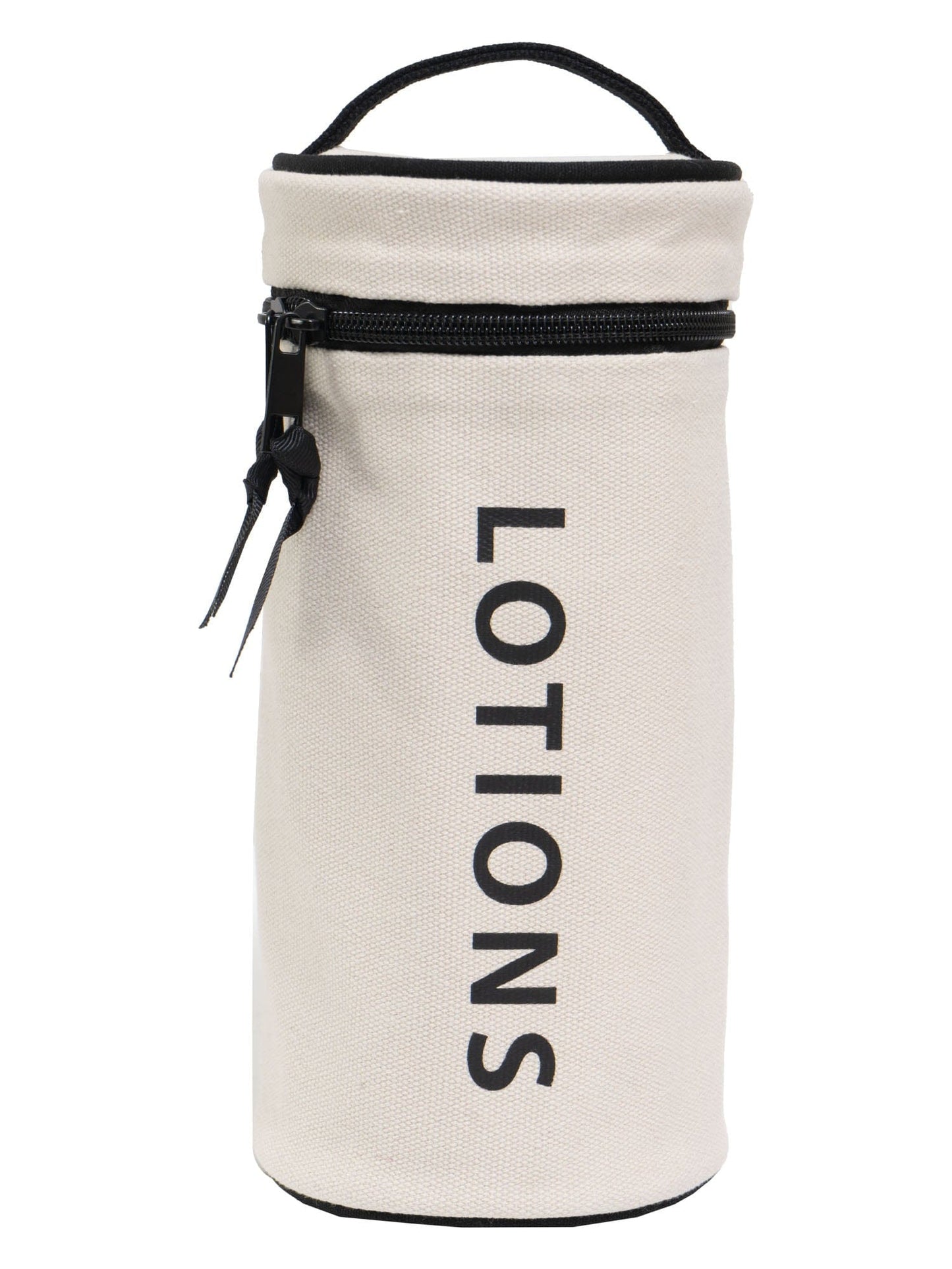La L'Amour 16 oz Cotton Canvas Top Handle Cylinder Toiletry Lotions Case