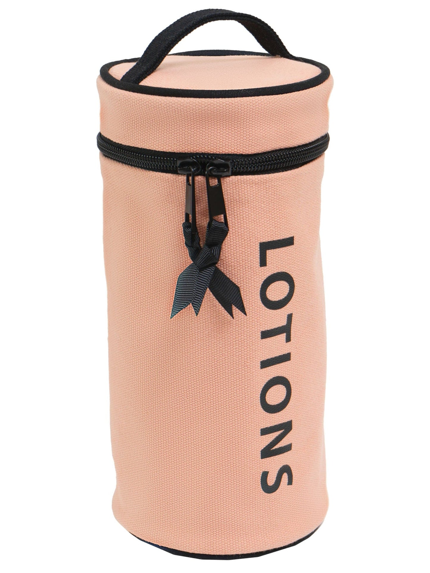 La L'Amour 16 oz Cotton Canvas Top Handle Cylinder Toiletry Lotions Case