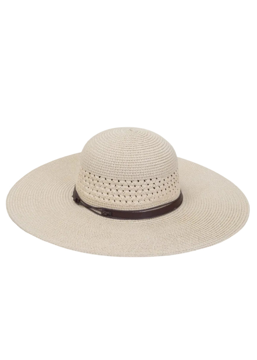 Max Studio Eyelet Straw Floppy