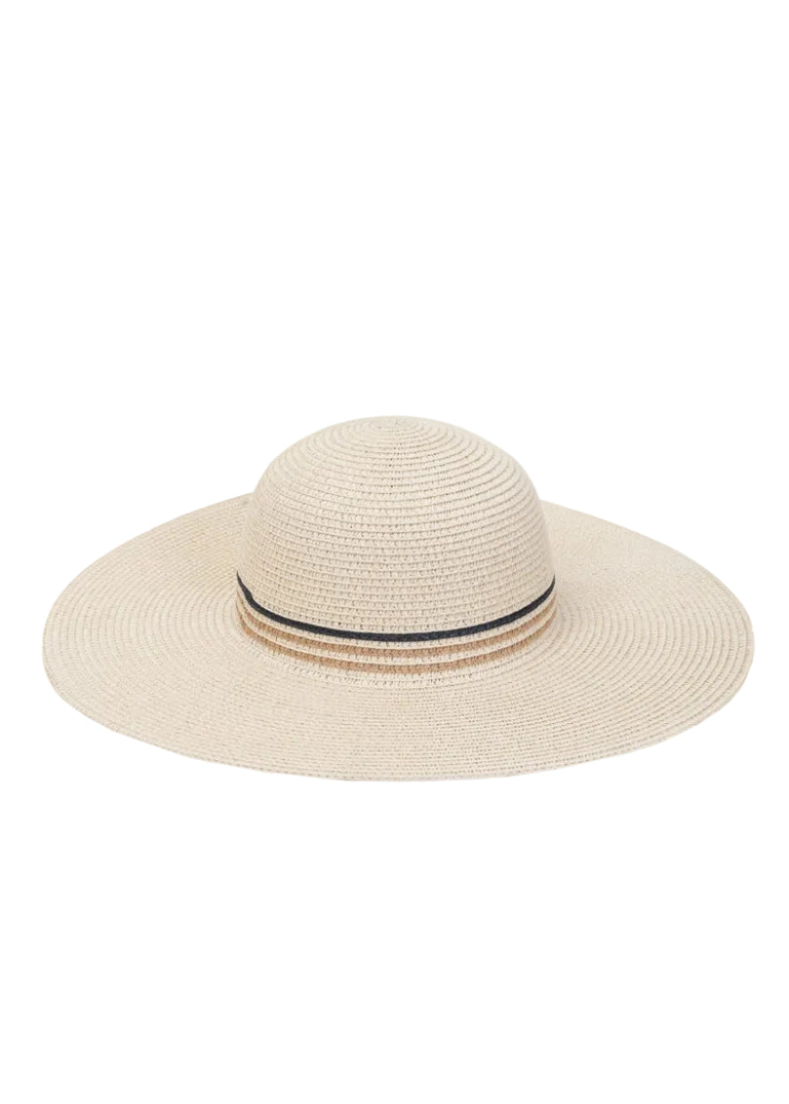 Max Studio Straw Stripe Crown Floppy Sun Hat