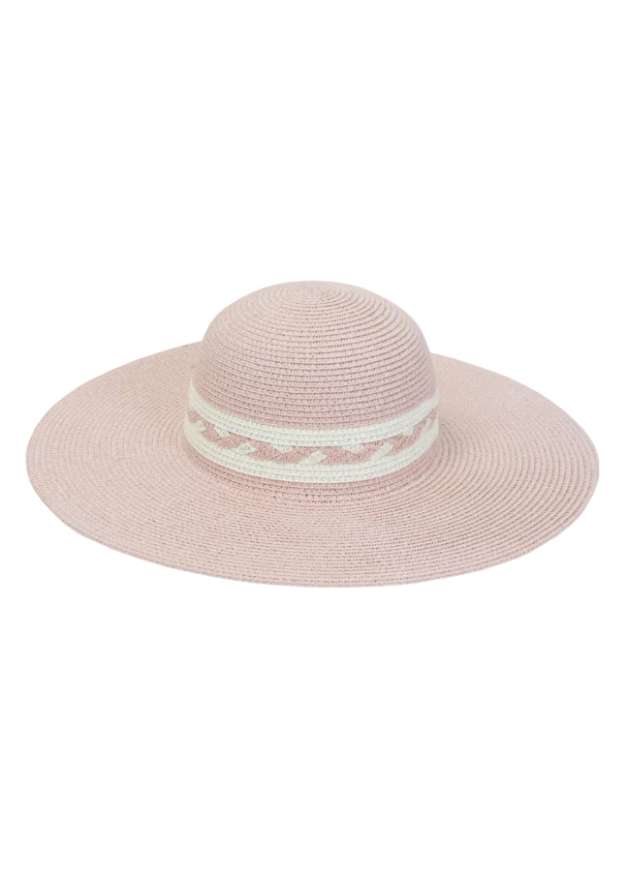 Max Studio Straw Braided Crown Floppy Sun Hat