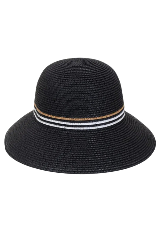 Max Studio Striped Straw Bucket Hat