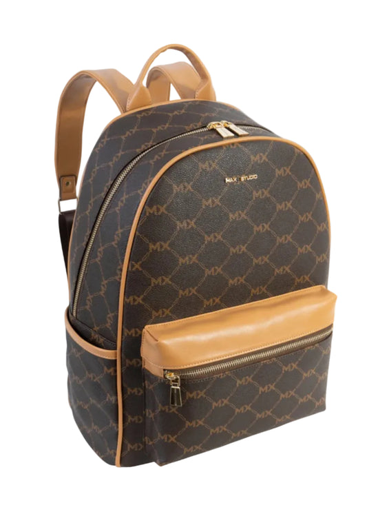 Max Studio Pebble Grain Signature Print Backpack