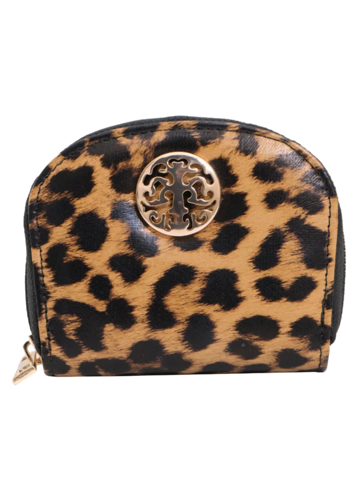 Rebecca & Rifka Round Leopard Print Accordion Wallet