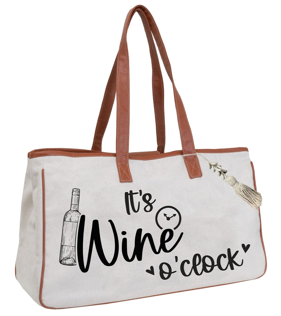 Magid Canvas Wine Tote "IT'S WINE O'CLOCK"