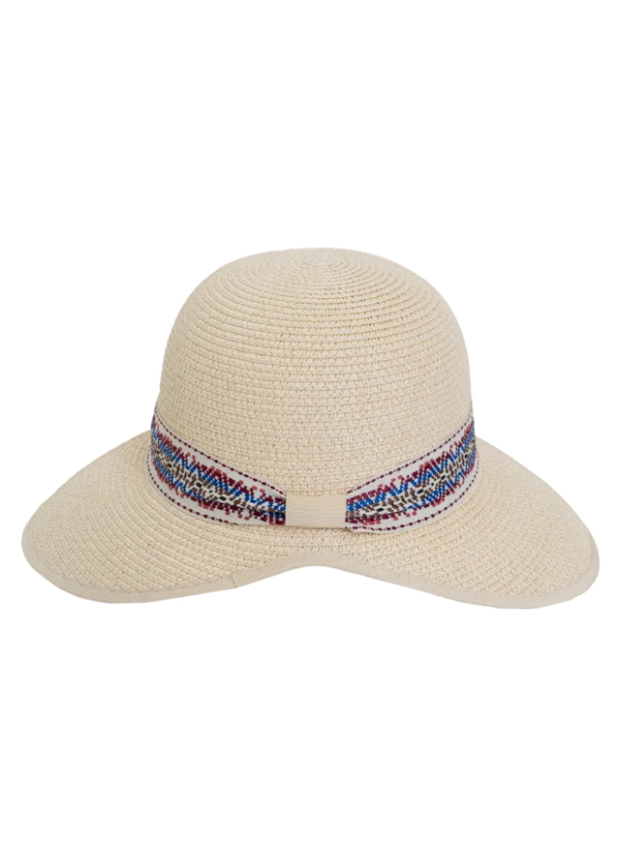 Adrienne Vittadini Straw Geometric Band Garden Hat