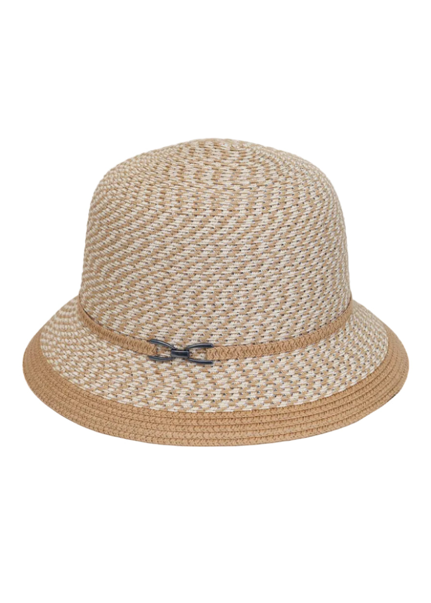 Magid Two Tone Metal Accent Straw Bucket  Sun Hat
