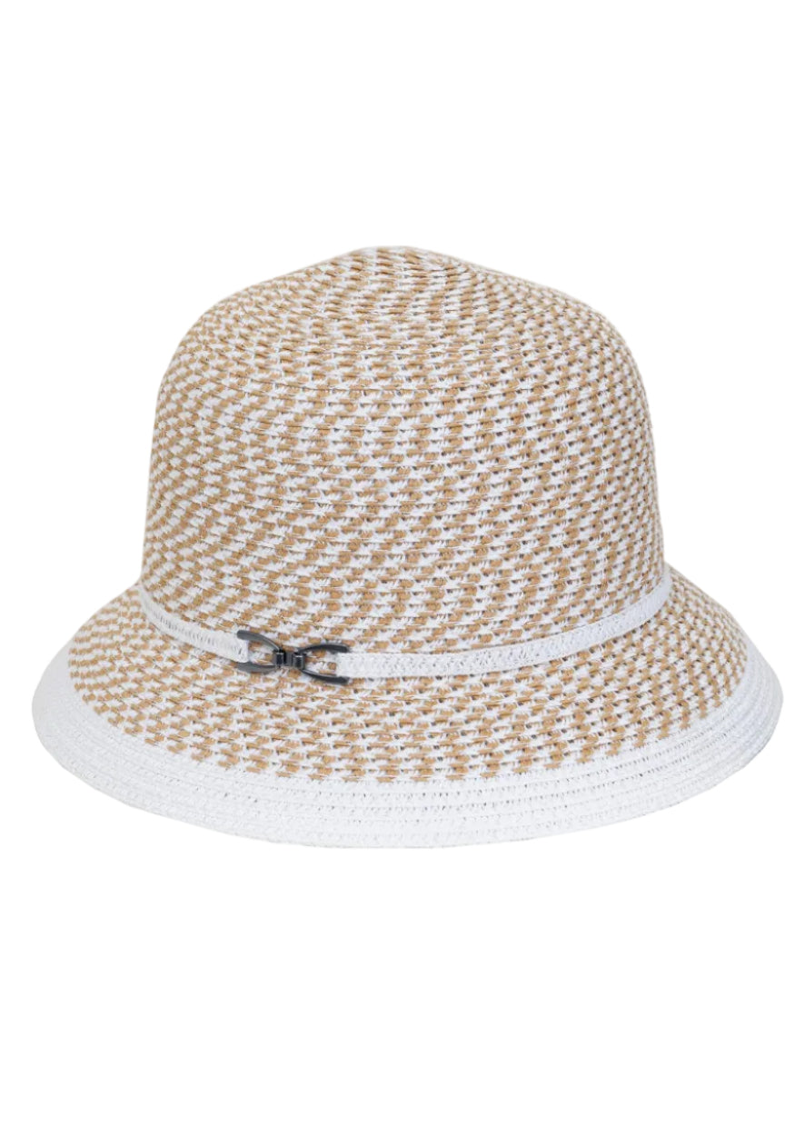 Magid Two Tone Metal Accent Straw Bucket  Sun Hat